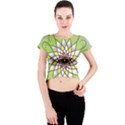 Mandala Model Figure Graphics Crew Neck Crop Top View1