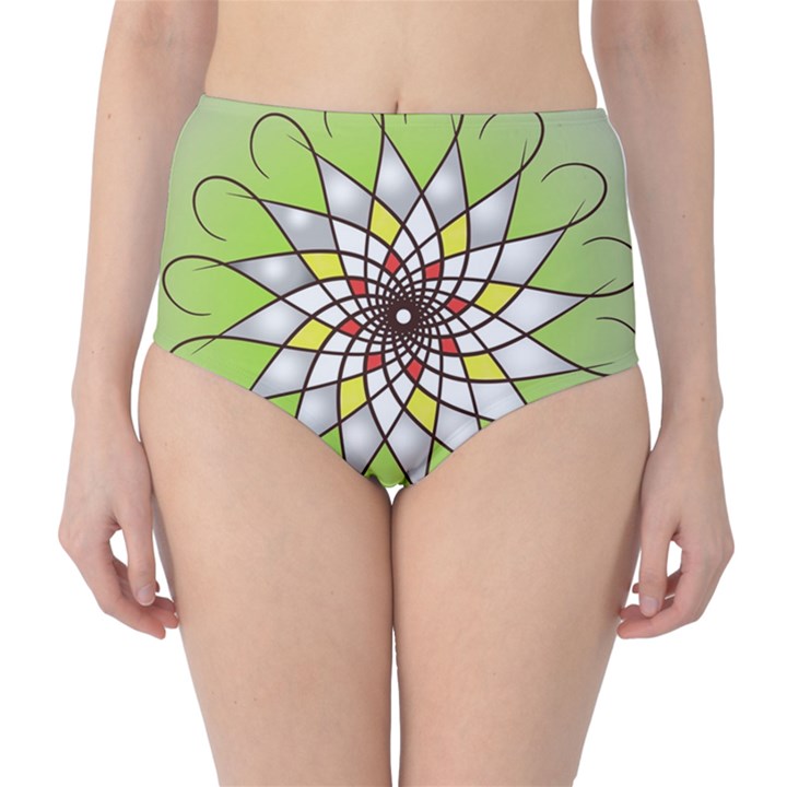 Mandala Model Figure Graphics Classic High-Waist Bikini Bottoms