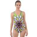 Mandala Model Figure Graphics Cut-Out Back One Piece Swimsuit View1