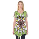 Mandala Model Figure Graphics Short Sleeve Tunic  View1