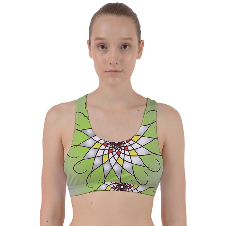 Mandala Model Figure Graphics Back Weave Sports Bra