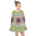 Mandala Model Figure Graphics Kids  Long Sleeve Dress View1