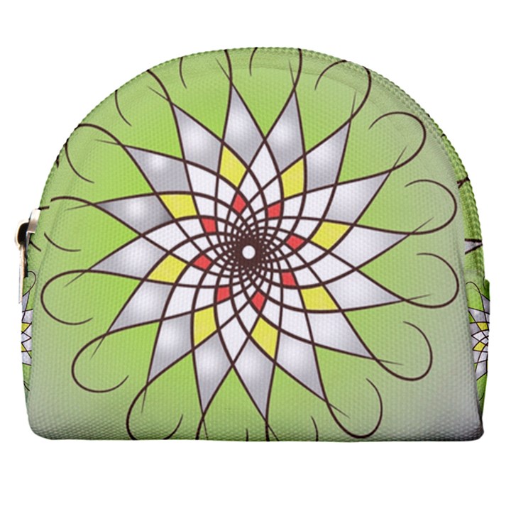 Mandala Model Figure Graphics Horseshoe Style Canvas Pouch