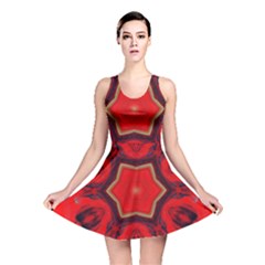 Chakra Art Heart Healing Red Reversible Skater Dress by Simbadda