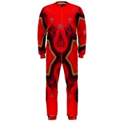 Chakra Art Heart Healing Red Onepiece Jumpsuit (men)  by Simbadda