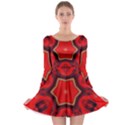 Chakra Art Heart Healing Red Long Sleeve Skater Dress View1