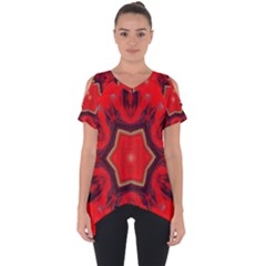 Chakra Art Heart Healing Red Cut Out Side Drop Tee by Simbadda