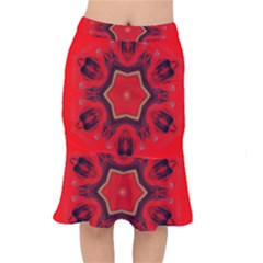 Chakra Art Heart Healing Red Mermaid Skirt by Simbadda