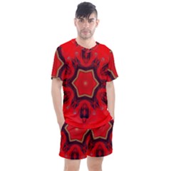 Chakra Art Heart Healing Red Men s Mesh Tee And Shorts Set