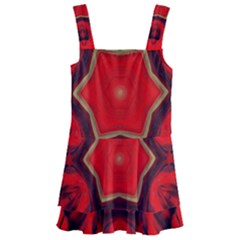 Chakra Art Heart Healing Red Kids  Layered Skirt Swimsuit