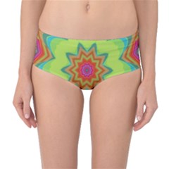 Abstract Art Abstract Background Pattern Mid-waist Bikini Bottoms by Simbadda