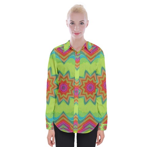 Abstract Art Abstract Background Pattern Womens Long Sleeve Shirt by Simbadda