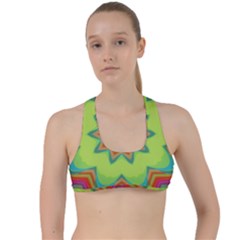 Abstract Art Abstract Background Pattern Criss Cross Racerback Sports Bra by Simbadda