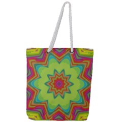 Abstract Art Abstract Background Pattern Full Print Rope Handle Tote (large)