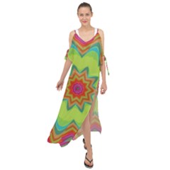 Abstract Art Abstract Background Pattern Maxi Chiffon Cover Up Dress