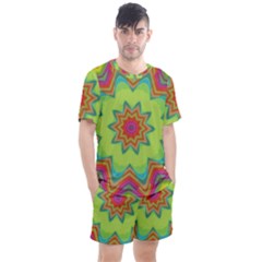 Abstract Art Abstract Background Pattern Men s Mesh Tee And Shorts Set