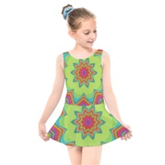 Abstract Art Abstract Background Pattern Kids  Skater Dress Swimsuit