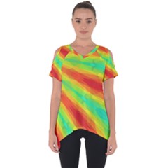 Graphic Kaleidoscope Geometric Cut Out Side Drop Tee by Simbadda