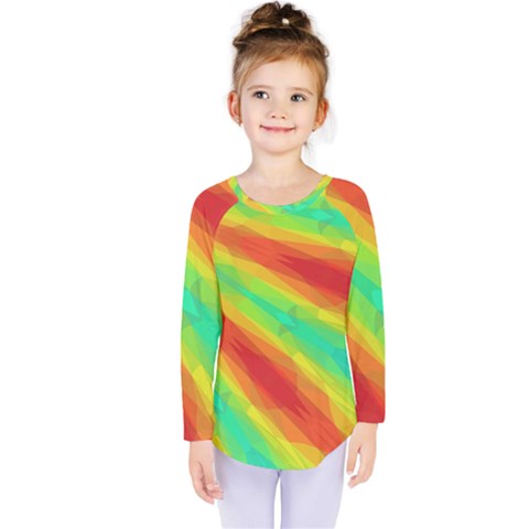 Graphic Kaleidoscope Geometric Kids  Long Sleeve Tee by Simbadda