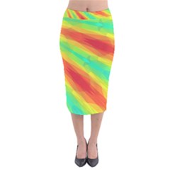 Graphic Kaleidoscope Geometric Velvet Midi Pencil Skirt by Simbadda