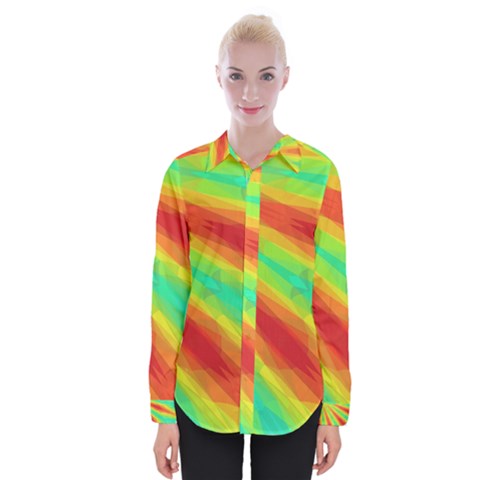 Graphic Kaleidoscope Geometric Womens Long Sleeve Shirt by Simbadda