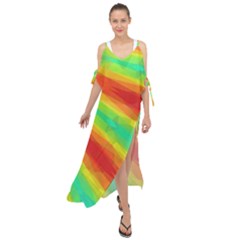 Graphic Kaleidoscope Geometric Maxi Chiffon Cover Up Dress