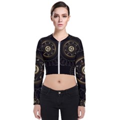 Fractal Gold Mandala Fractal Art Zip Up Bomber Jacket