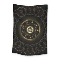 Fractal Gold Mandala Fractal Art Small Tapestry by Simbadda