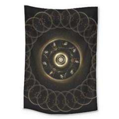 Fractal Gold Mandala Fractal Art Large Tapestry by Simbadda