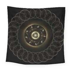 Fractal Gold Mandala Fractal Art Square Tapestry (large) by Simbadda