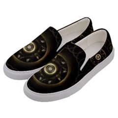 Fractal Gold Mandala Fractal Art Men s Canvas Slip Ons by Simbadda