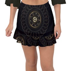 Fractal Gold Mandala Fractal Art Fishtail Mini Chiffon Skirt