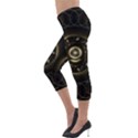 Fractal Gold Mandala Fractal Art Lightweight Velour Capri Leggings  View3