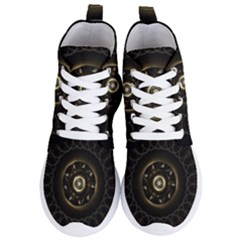 Fractal Gold Mandala Fractal Art Women s Lightweight High Top Sneakers