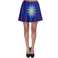 Mandala Abstract Fractal Patriotic Skater Skirt by Simbadda