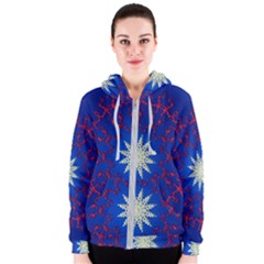 Mandala Abstract Fractal Patriotic Women s Zipper Hoodie by Simbadda