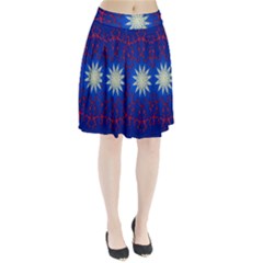 Mandala Abstract Fractal Patriotic Pleated Skirt by Simbadda