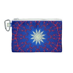 Mandala Abstract Fractal Patriotic Canvas Cosmetic Bag (medium)