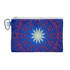 Mandala Abstract Fractal Patriotic Canvas Cosmetic Bag (large)