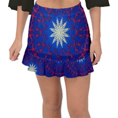 Mandala Abstract Fractal Patriotic Fishtail Mini Chiffon Skirt