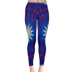 Mandala Abstract Fractal Patriotic Inside Out Leggings by Simbadda