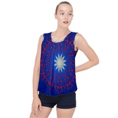 Mandala Abstract Fractal Patriotic Bubble Hem Chiffon Tank Top by Simbadda