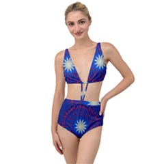 Mandala Abstract Fractal Patriotic Tied Up Two Piece Swimsuit by Simbadda