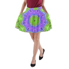 Abstract Art Colorful A-line Pocket Skirt by Simbadda