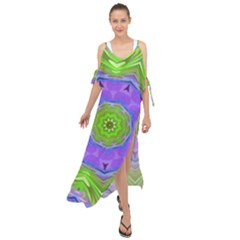 Abstract Art Colorful Maxi Chiffon Cover Up Dress