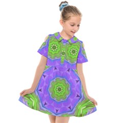 Abstract Art Colorful Kids  Short Sleeve Shirt Dress