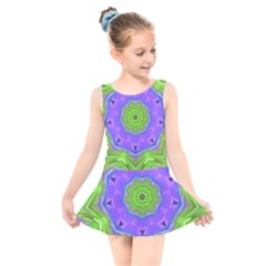 Abstract Art Colorful Kids  Skater Dress Swimsuit