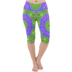 Abstract Art Colorful Lightweight Velour Cropped Yoga Leggings