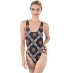 Texture Background Pattern High Leg Strappy Swimsuit