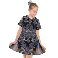 Art Pattern Fractal Art Artwork Design Kids  Short Sleeve Shirt Dress